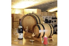 Tonnelet à vin, rhum ou spiritueux étanche EN CHENE VERITABLE, COMPLET avec Capacité de 5 à 20 Litres FAIT EN FRANCE
