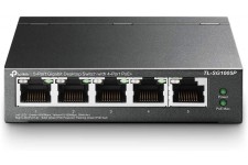 TP-Link Switch PoE (TL-SG1005P V2) 5 ports Gigabit, 4 ports PoE+, 65W pour tous les ports PoE, Boitier Métal, Installation facil