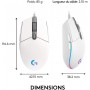 Logitech G203 LIGHTSYNC Souris Gaming avec Eclairage RVB Personnalisable, 6 Boutons Programmables, Capteur Niveau Gaming, 8 000 