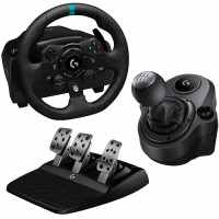 Logitech G923 Volant de Course et Pédales avec Levier de Vitesse, Retour de Force TRUEFORCE, Pédales Sensibles à la Pression, Do