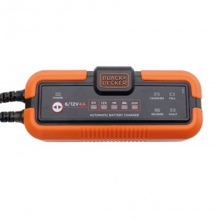 BLACK+DECKER Chargeur de Batterie Intelligent & Maintient de Charge Automatique 4A 6 V-12 V