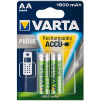 2 PILES RECHARGEABLES AA (Mignon) / HR6 (58399) - 1600 mAh VARTA Idéal pour votre téléphone