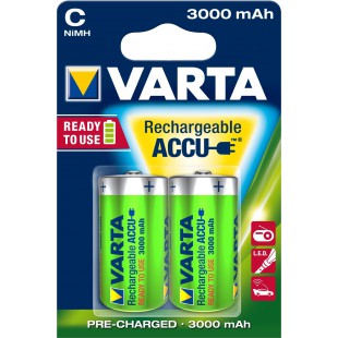2 PILES RECHARGEABLES C (Baby) / HR14 (56714) - 3000 mAh VARTA