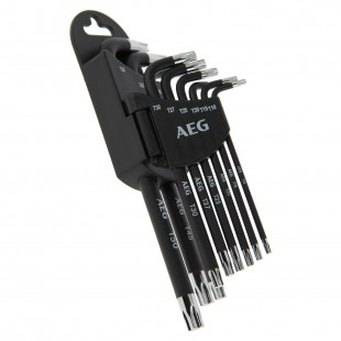 AEG 005063 Set de 9 Clés Étoile Plus Support T10-T15-T20-T25-T27-T30-T40-T45-T50