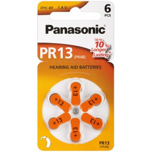 6 PILES POUR APPAREIL D'AIDE AUDITIVE PR48V13 / PR48 13A, 13AE, DA13, HA13, L13ZA, PR-13H, PR-13PA, PR13, PR312H, PR41, PR48, R1