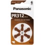 6 PILES POUR APPAREIL D'AIDE AUDITIVE PR41V312 / PR41 312A, 312AE, B347PA, DA312, HA312, L312ZA, PR-312H, PR-312PA, PR13H, PR312