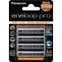 4 PILES RECHARGEABLES AA (Mignon)/HR6/BK-3HCCE - 2500 mAh PANASONIC ENELOOP PRO