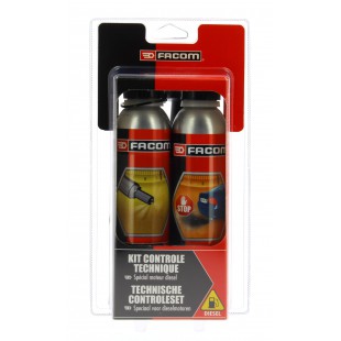 Facom 006020 Kit Contrôle Technique Diesel 2X300 ml - Nettoyant injection et traitement anti fumées