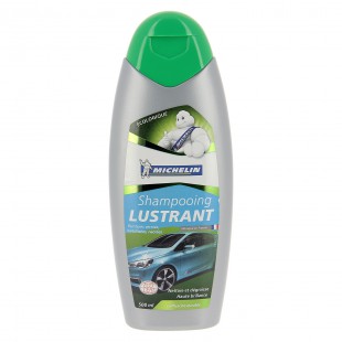 Michelin 009162 Shampoing Lustrant Carrosserie, Écologique, 500 ml & 009163 Nettoyant Vitres Voiture sans Traces, Écologique, 50