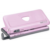 Rapesco 1322 Perforatrice d'Agenda Ajustable 6-Trous, Capacite de 10 Feuilles, Rose Pastel