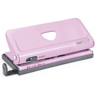 Rapesco 1322 Perforatrice d'Agenda Ajustable 6-Trous, Capacite de 10 Feuilles, Rose Pastel