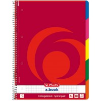 Cahier a  Spirale, Carre, avec 5 Intercalaires Colores, Format A4, 100 Feuilles, Lot de 3