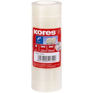 Lot de 8 : Kores Ruban adhesif Tube Set 19 mm x 33 m