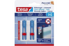 Tesa Clous Adhesifs pour la Fixation de Toiles et de Cadres sur Carreaux et Metal - Hauteur Reglable - Tendeur Pouvan