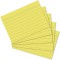 Fiches Bristol A5, ligne, Jaune, 100 Pieces