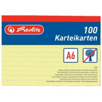 Lot de 100 Fiches bristol A6 ligne Jaune