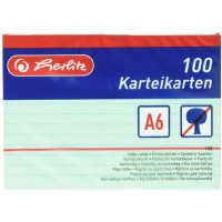 Lot de 100 Fiches bristol A6 ligne Vert
