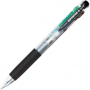 Tombow BC-FRC20 Stylo-bille retractable Reporter 4, 4 couleurs, corps transparent