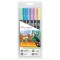 Tombow ABT-6P-2 Feutres pinceau a  2 pointes - Multicolore - Lot de 6