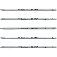 TOMBOW Lot de 5 Recharges Stylo bille pressurisee BR-VMP Pte moyenne Bleu