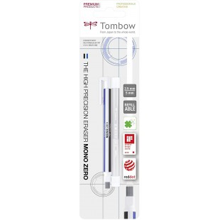 Tombow EHR-KUS Stylo Gomme Mono zero + Recharge pointe rectangulaire 2,5x5mm
