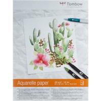 Tombow PB-AQUA Papier aquarelle 24 x 32 cm, 15 feuilles