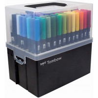 Tombow ABT-108C Coffret pour ABT Dual Brush Pens avec 107 couleurs et melangeur