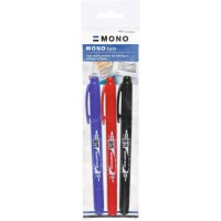 Tombow OS-TME-3P Marqueur permanent MONO twin Kit de 3 couleurs: noir, bleu, rouge