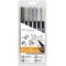 Tombow ABT-6P-6, Feutre pinceau ABT Dual Brush Pen, double pointes, a  base d'eau, Set de 6 couleurs"Gris"
