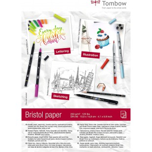 Tombow Papier bristol A6 (14,8 x 10,5 cm), 250 g/m², 25 feuilles