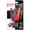 PLUS Japan Agrafeuse a plat Mini avec assistance de force ST-010V jusqu'a 20 feuilles, rouge, agrafes n° 10