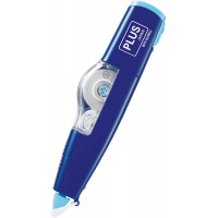 PLUS Japan Roller correcteur MR en forme de crayon rechargeable ecologique bleu, 6 m x 4,2 mm