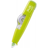 Lot de 10 : PLUS Japan Roller correcteur MR en forme de crayon rechargeable ecologique vert, 6 m x 4,2 mm