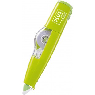 PLUS Japan Roller correcteur MR en forme de crayon rechargeable ecologique vert, 6 m x 4,2 mm