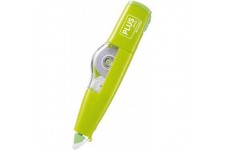 PLUS Japan Roller correcteur MR en forme de crayon rechargeable ecologique vert, 6 m x 4,2 mm