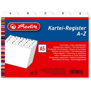 1500560 Intercalaires index alphabetique A5 en plastique pour boite a  fiches (Blanc) (Import Allemagne)