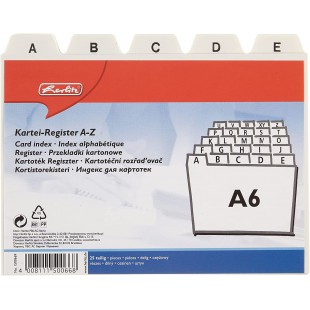 1500669 Intercalaires index alphabetique A6 en plastique pour boite a  fiches (Blanc) (Import Allemagne)