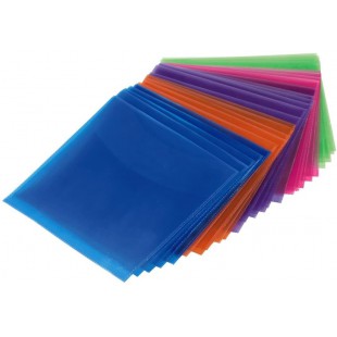 Pochettes (pour CD-ROM/DVD-ROM, colores, lot de 100) Bleu/Orange/Violet/Rose/Vert