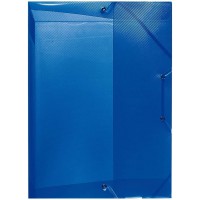 boite de classement A4, dos de 4 cm, PP, translucide bleu