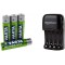 Batterie Rechargeable Accu Ready2Use AAA Ni-Mh (4-piece, 1000 mAh) & Amazon Basics Chargeur de Piles Ni-MH AA et AAA avec Port 