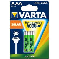  2 Piles "Rechargeable Accu Solar" NiMH 1,2V 550mAh Micro AAA/HR03