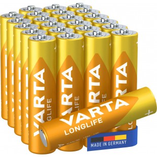 Longlife AAA Micro LR03 Alkaline Batteries (24-pack) - Made in Germany - ideal for remote controls, radios, alarm clocks and clo