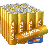 Longlife AA Mignon LR06 Alkaline Batteries (24-pack) - Made in Germany - ideal for remote controls, radios, alarm clocks and clo