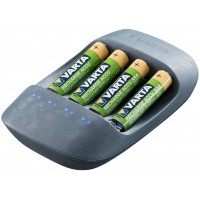 Chargeur Eco (convient pour 4 piles AA / AAA) - boitier bioplastique a  50% - peut recharger a  l'unite - inclus 4 batteries AAA