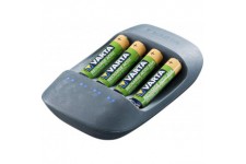 Chargeur Eco (convient pour 4 piles AA / AAA) - boitier bioplastique a  50% - peut recharger a  l'unite - inclus 4 batteries AAA