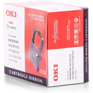 OKI 9002303 Noir Ruban pour imprimante - ruban de 23,4 mm. imprimantes matricielles Microline ML182, 280, 3320, 3321, noir, 3000
