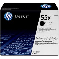 HP 55X CE255X pack de 1, haut rendement, toner d'origine, imprimantes HP LaserJet, noir