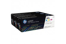 HP 305A CF370AM Pack de 3 Toners Cyan, Magenta et Jaune Authentiques pour HP Color LaserJet Pro M351 / M375 / M451 / M475