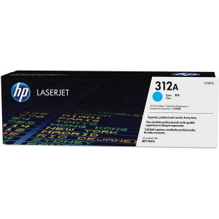 HP 312A Toner Cyan LaserJet Authentique (CF381A), pour imprimantes HP Color LaserJet Pro MFP M476dn/M476dw/M476nw