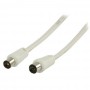 Câble antenne coaxial Coax Mâle (IEC) - Coax Femelle (IEC) 1.50 m Blanc